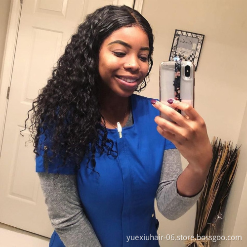 Indian Cuticle Aligned Raw Virgin Hair Loose Deep Natural Color Wigs 13X4 Lace Front Wig with Baby Hair 180% Density Wig